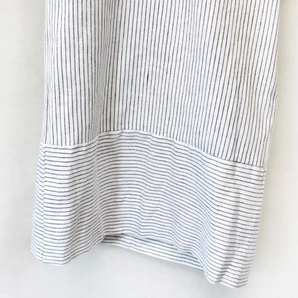 Banana Republic Washable Stretch linen striped wide leg crop pants 20 S